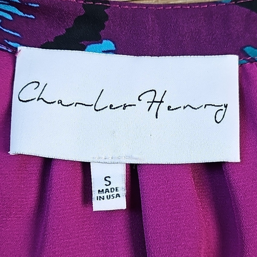 Charles Henry  Multi-Color Jewel Tone Floral Print Long Sleeve Shift Dress - Picture 11 of 16